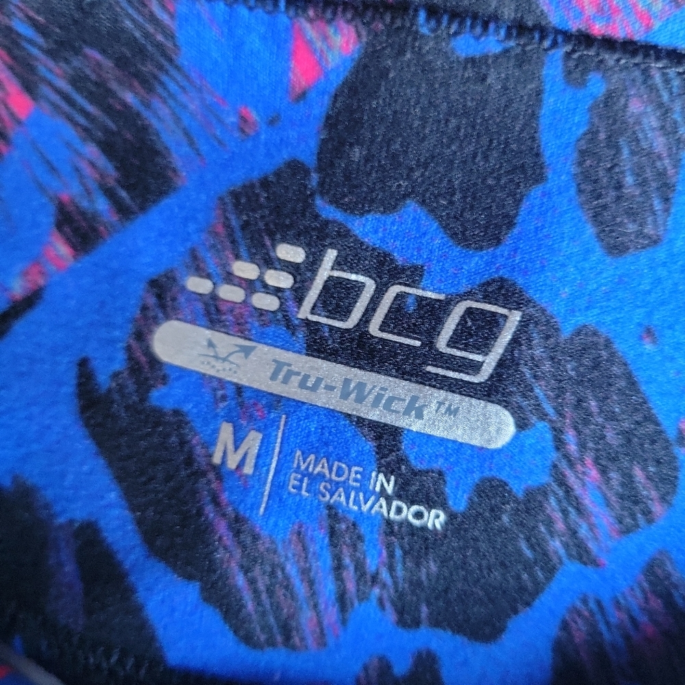 BCG | Women's Blue Black Pink Leopard Print Crop Leggings - Size M - Picture 8 of 9